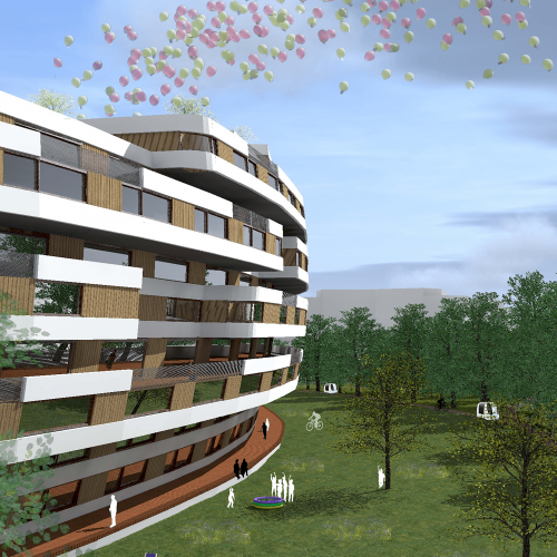 Impressie wonen in het bosgebied