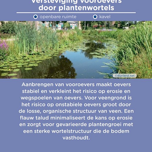 Voorbeeld maatregel veen: versteviging vooroevers