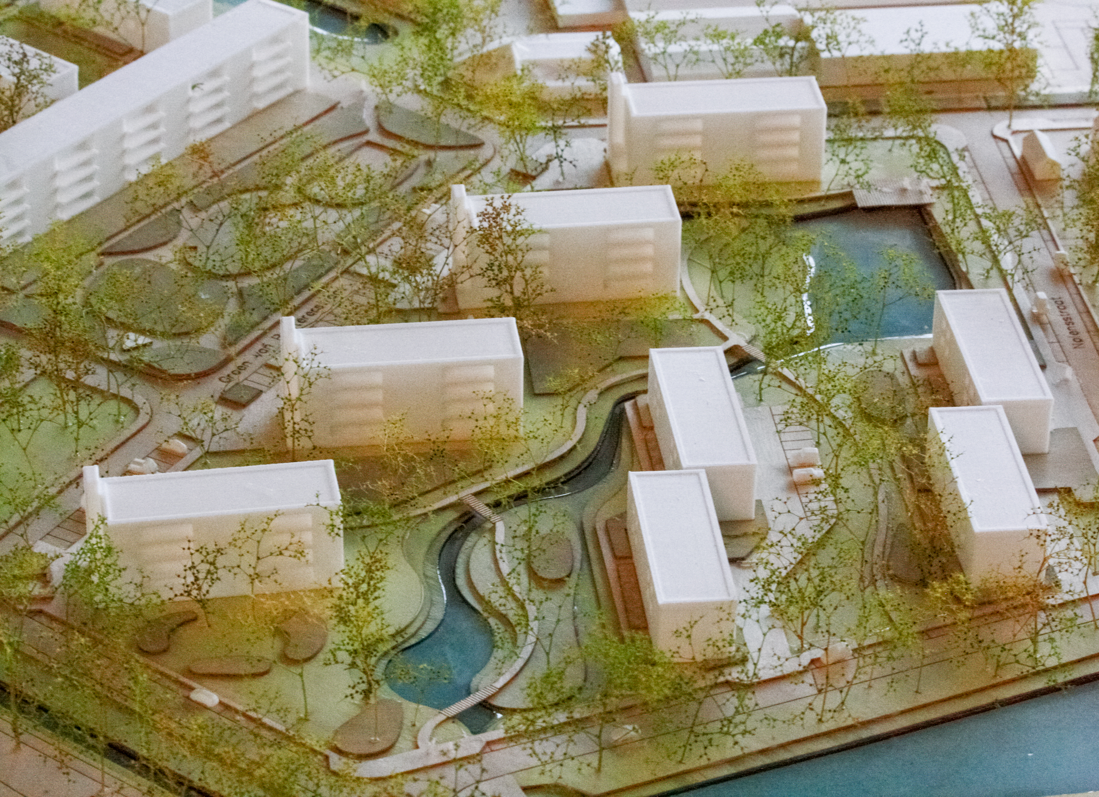 Detail water in maquette Voorlopig Ontwerp